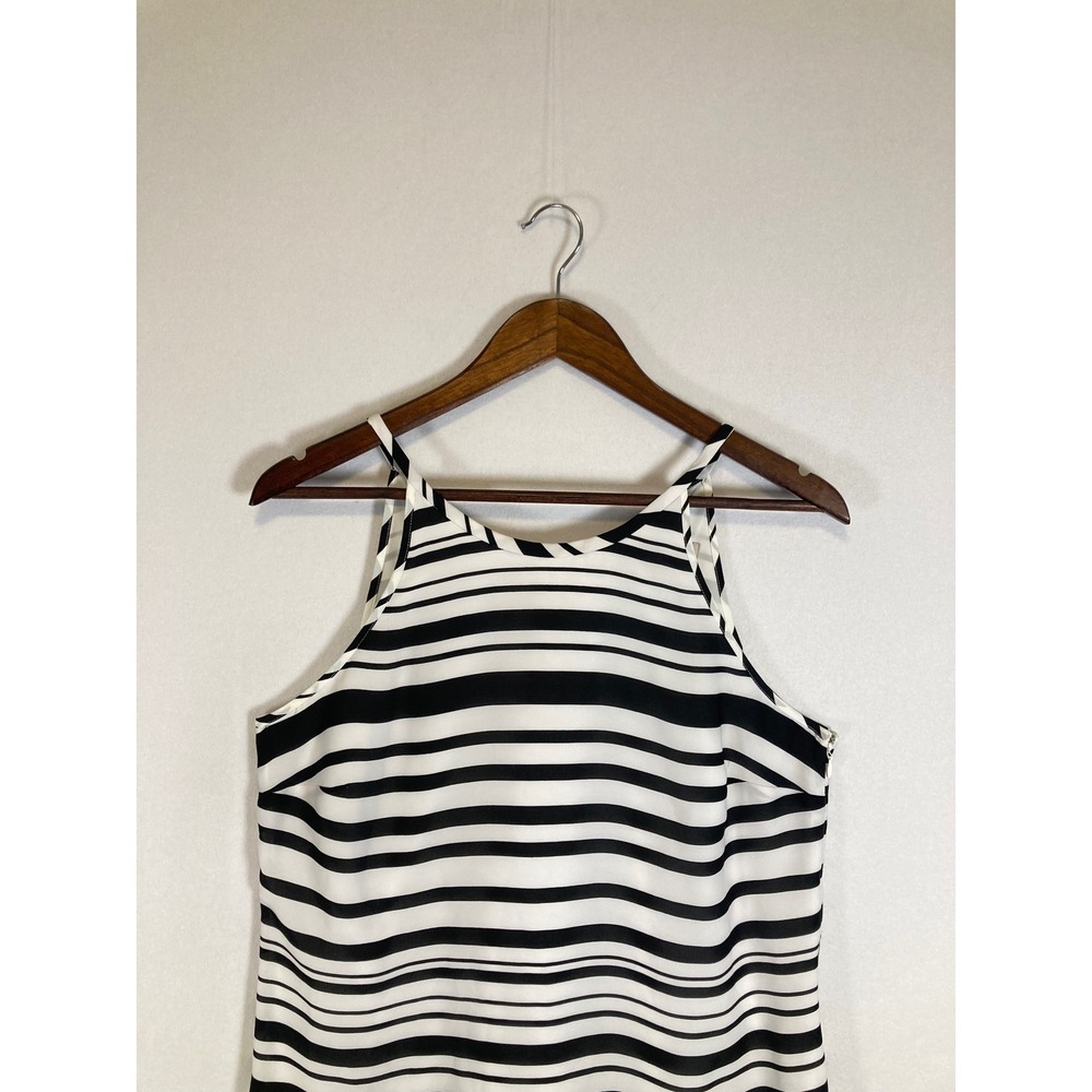 Mod Chic Banana Republic Womens Size 8 Black White Striped Halter Shift Dress - Picture 8 of 11